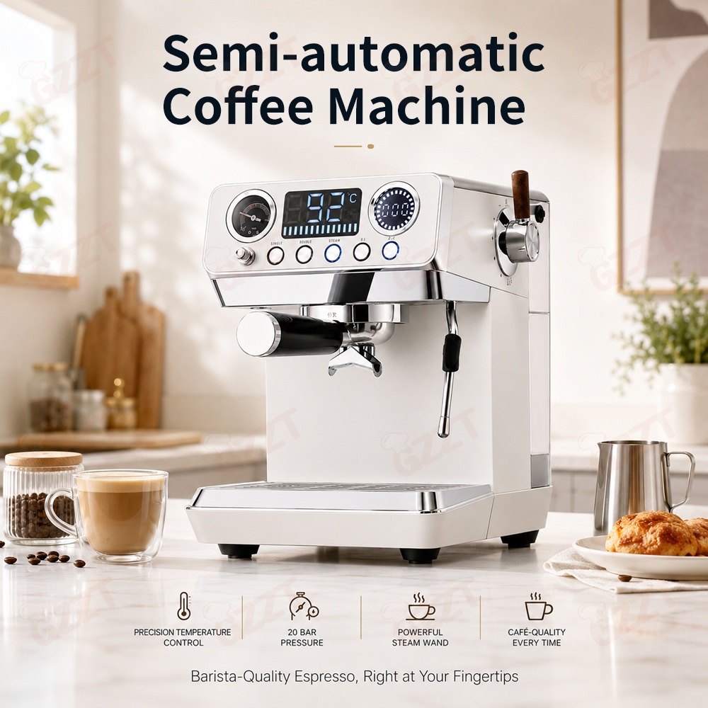 Espresso Machine Semi Auto - GZZT Semi-automatische espressomachine met PID-temperatuurregeling OPV-systeem