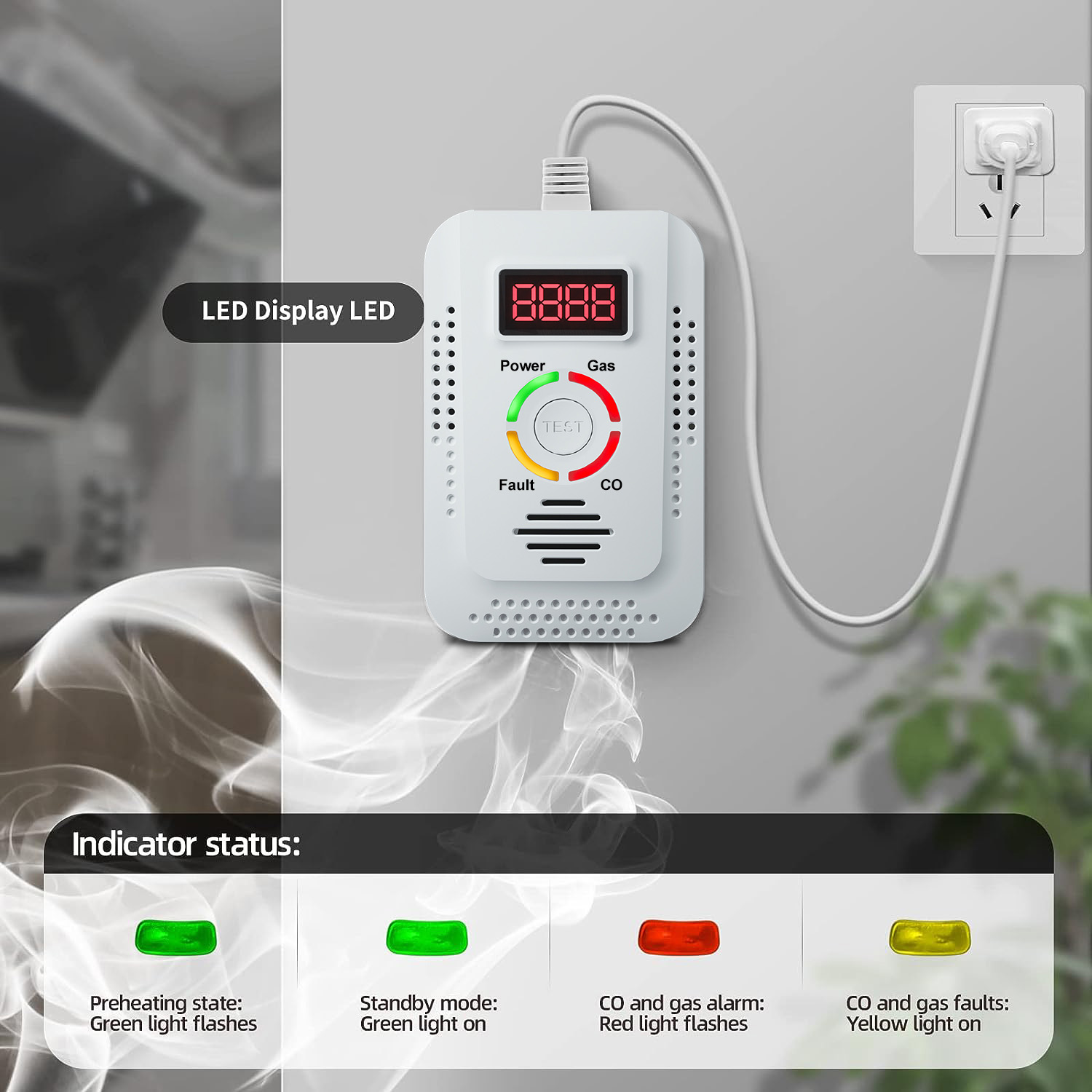 Kitchen Appliances Video - Aardgasdetector 2in1 en koolmonoxidemelder, detector voor